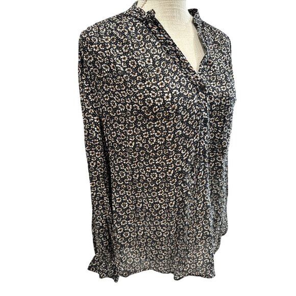 H&M Womens Black & White Floral Blouse Size 14 - Picture 3 of 9